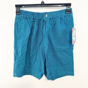 Falls Creek NWT Deadstock Elastic Plaid Men’s Madras Cotton Pull-On Shorts